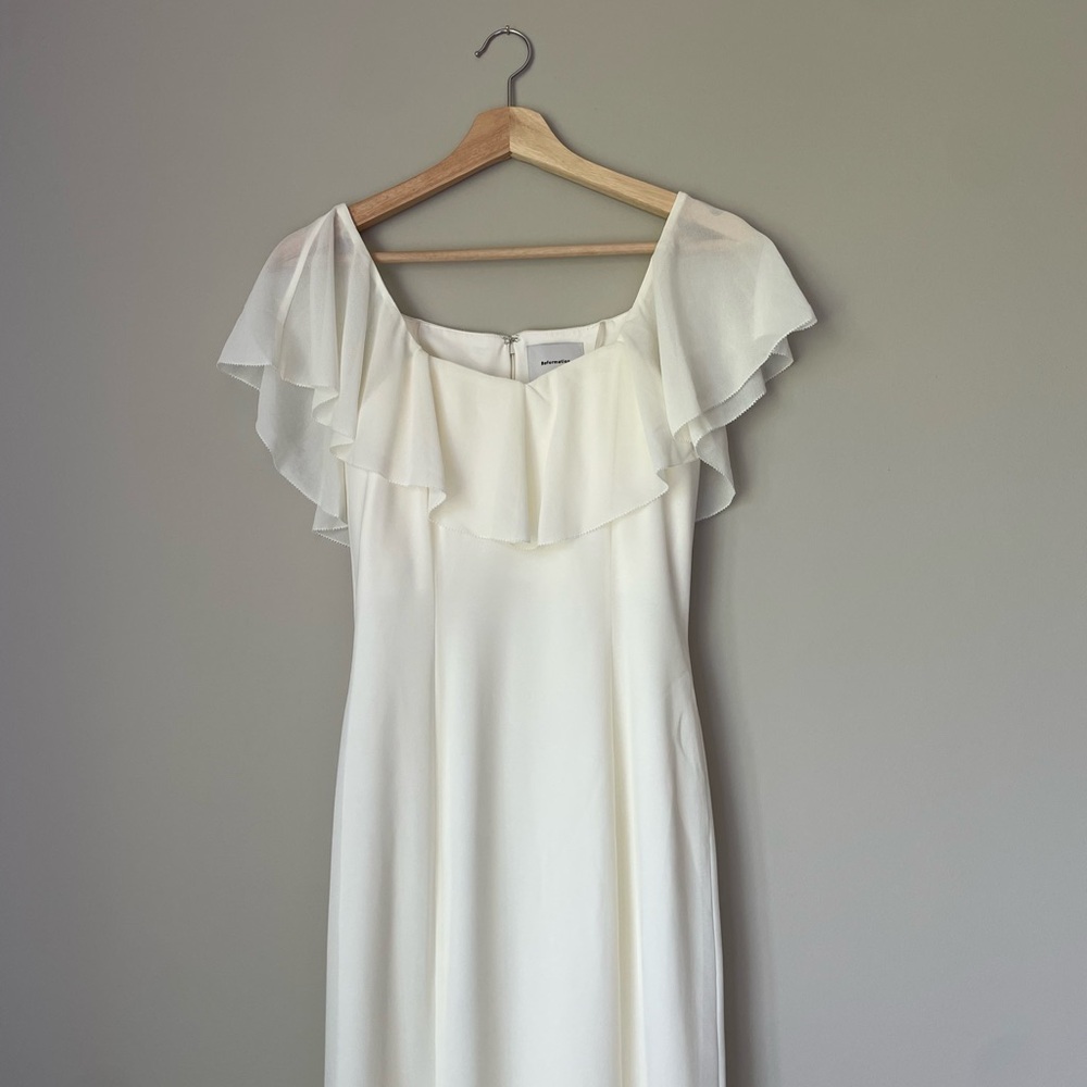 NWT Reformation Charee Dress Eggshell Ivory Off Shoulder Bridal | US 4 UK 8 - Picture 8 of 14